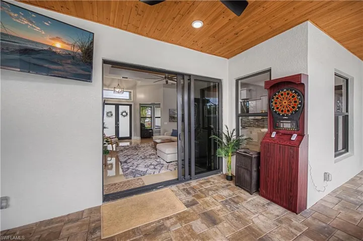 Pocket doors to the patio give lend seamless indoor/outdoor living