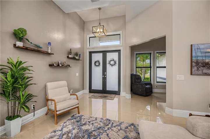 Volume ceilings throughout accentuate open feel