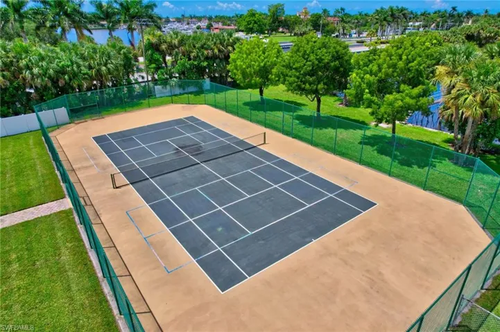View of tennis court