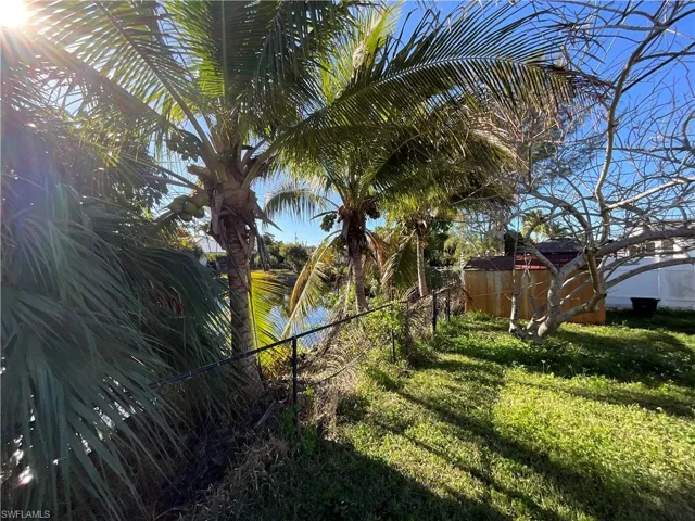 View of fenced backyard
