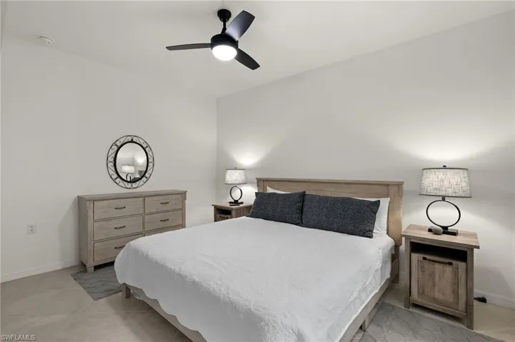 Bedroom featuring ceiling fan