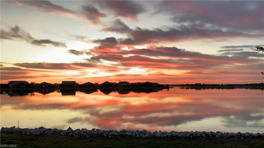 View of sunset from backyard