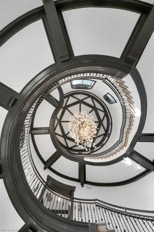 Interior details featuring a chandelier