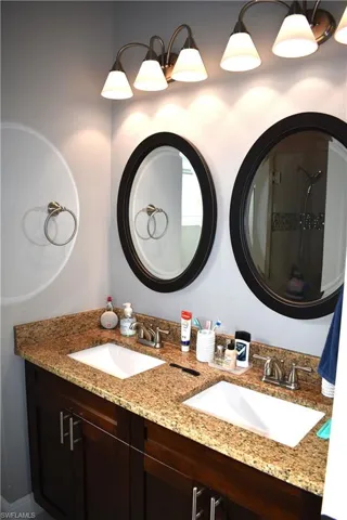 Full bathroom with double vanity