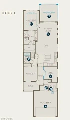 Floor plan with structural options selected