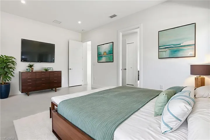 Bedroom with recessed lighting