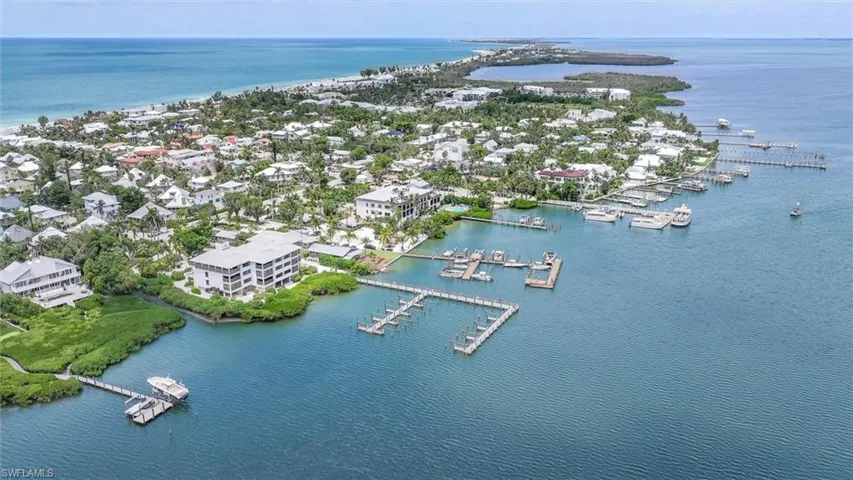 Aerial view of a large body of water