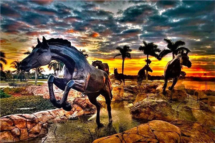 Surrounding community with a garden pond