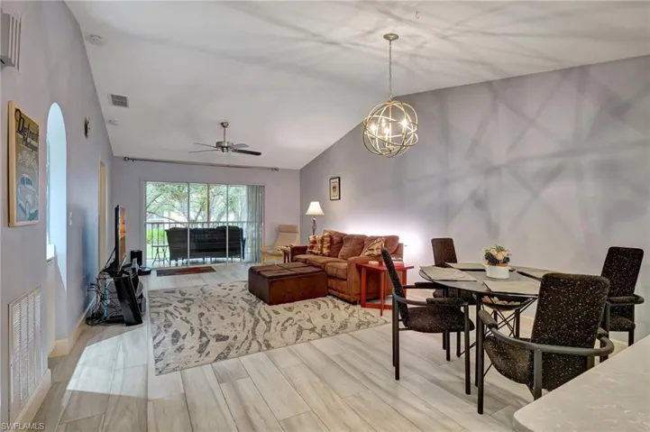 Great room and dining area with access to outdoor area