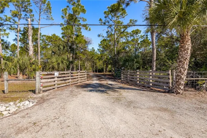 View of road with a gate