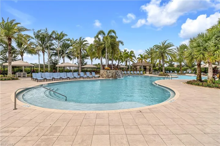 View of pool with a gazebo and a patio area