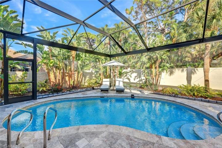 View of the pool from living area.