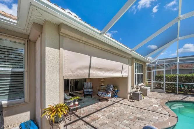 View of electric hurricane shade