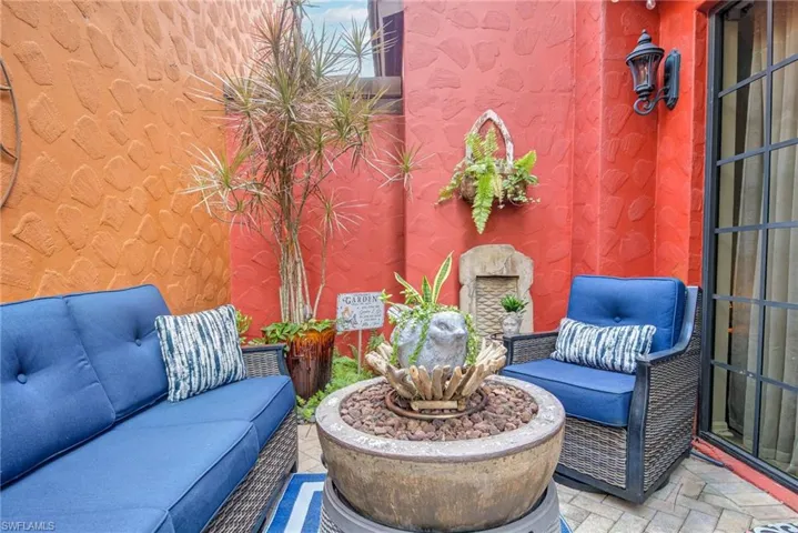 View of patio with outdoor lounge area