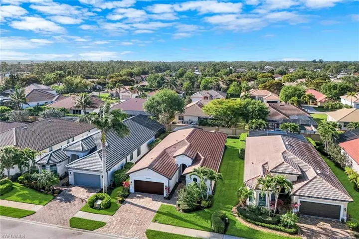 Aerial perspective of suburban area
