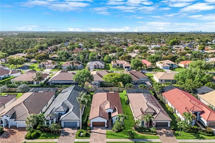 Aerial view of residential area