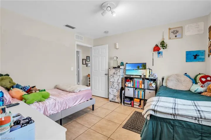 View of tiled bedroom