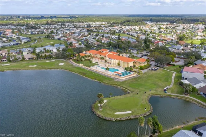 Aerial overview of beautiful community