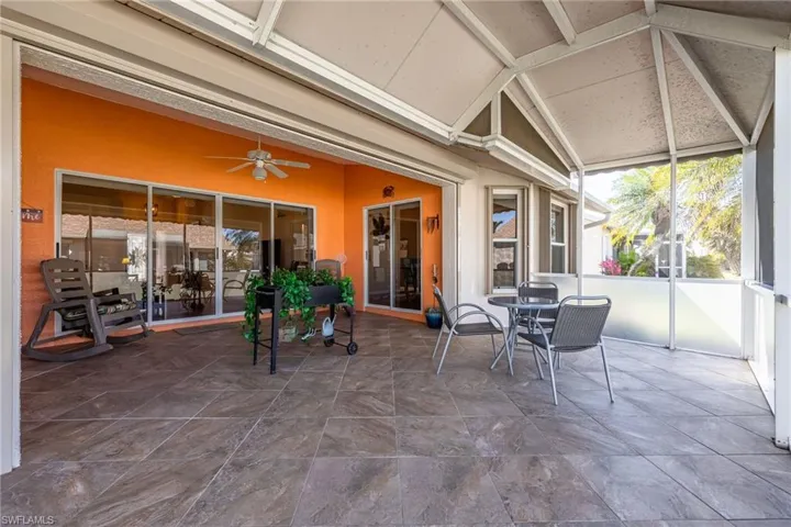 This spacious lanai is perfect for enjoying your morning coffee or entertaining guests