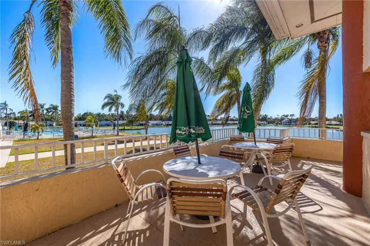 Terrace dining overlooking the lake
