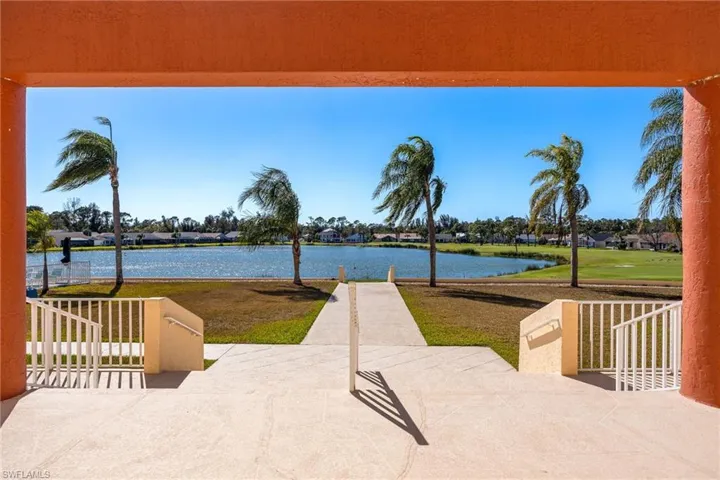 Beautiful view of the lake from the terrace of the community center