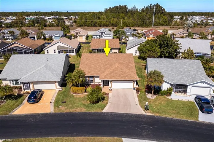 Aerial of front of home