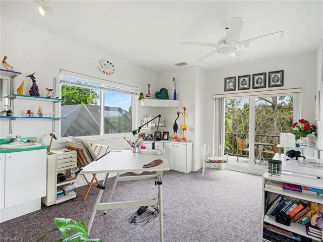 Upstairs 4th bedroom with view onto deck