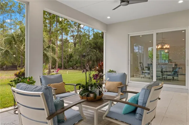 View of patio / terrace with an outdoor hangout area and ceiling fan