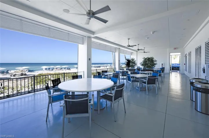View of beach club patio overlooking the Bonita Beach