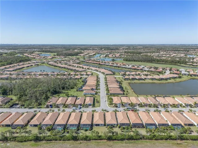 Birds eye view of property featuring a residential view and a water view