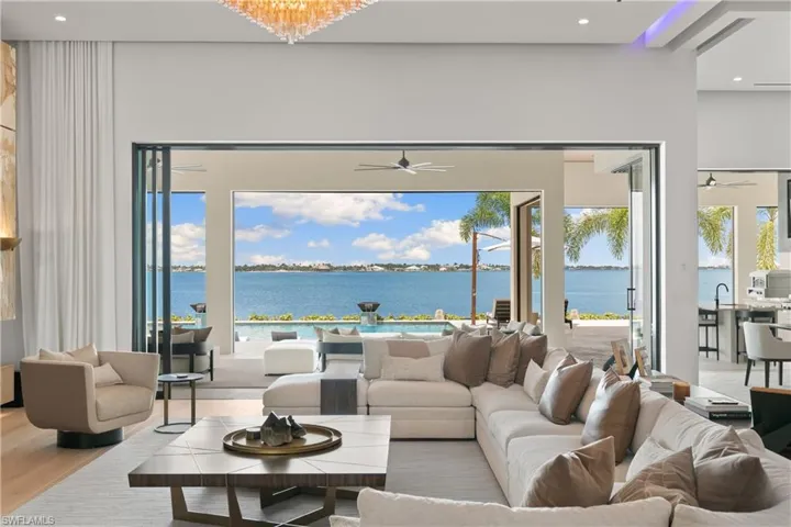 Stay entertained with the studio-quality Bowers and Wilkins in-ceiling speaker system, both indoors and outdoors, powered by eight Sonos Amps for complete zone control. Sound dampening systems throughout.