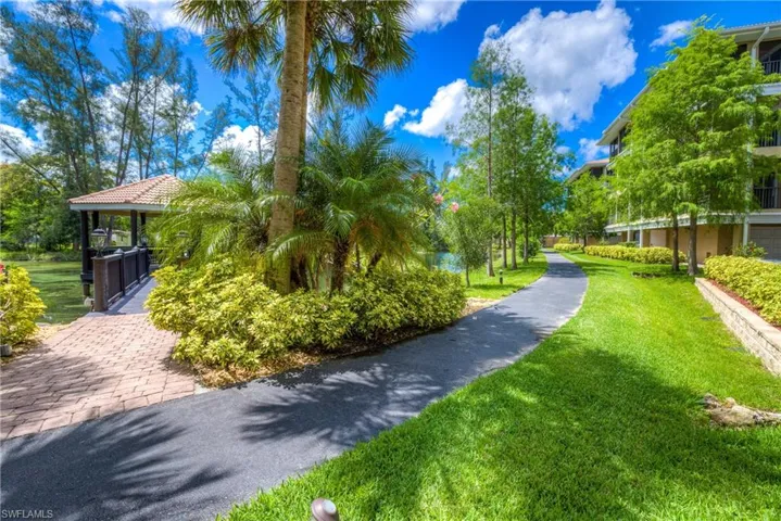 Walking path with lake and Gazebo