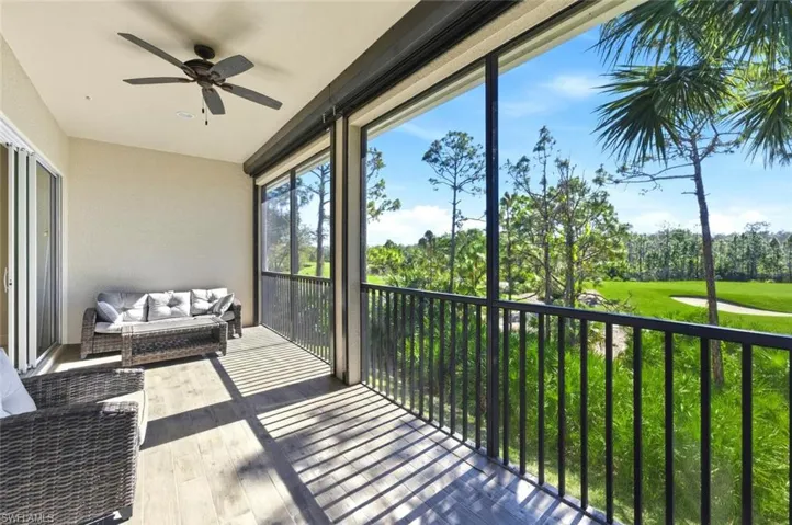Enclosed Lanai with view of golf course