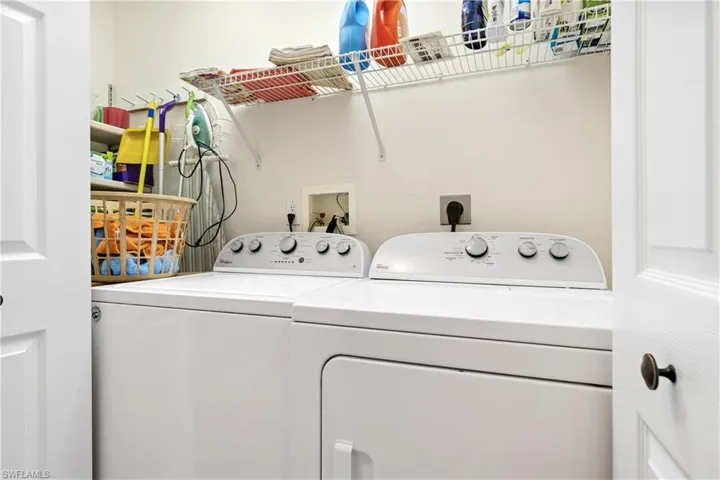 Clothes washing area with separate washer and dryer