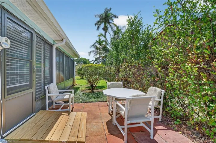 View of patio featuring outdoor dining area