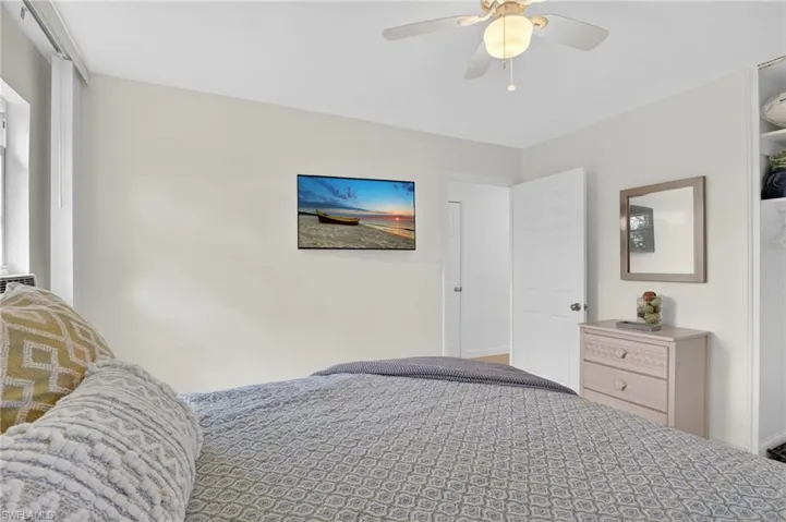 Bedroom 1 with ceiling fan