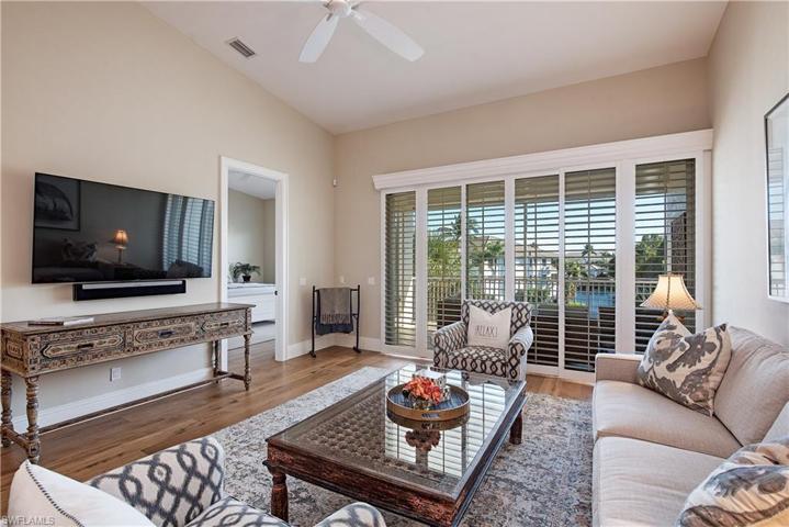 Living Room with lake views