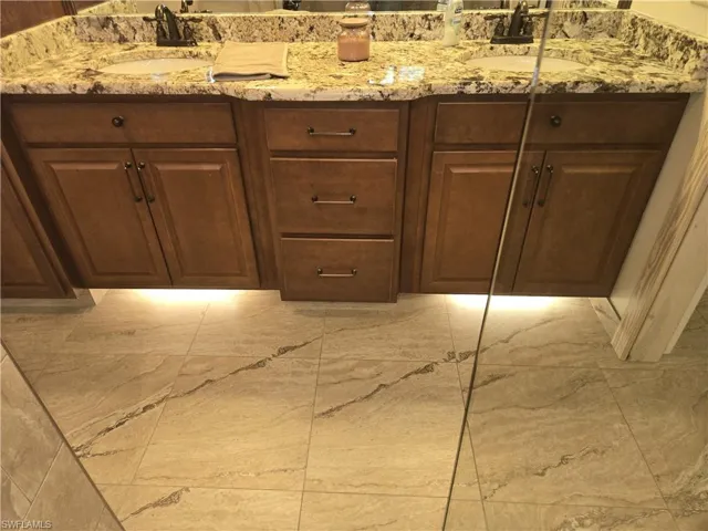 Bathroom view of double vanity