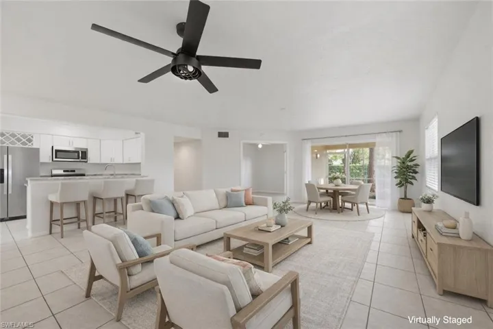 This image has been virtually staged for illustrative purposes. Furniture and décor shown are digital and are not present in the home. Room sizes and furniture scale may not be exact.