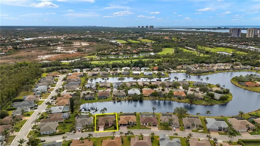 Birds eye view of the home and surrounding neighborhood.