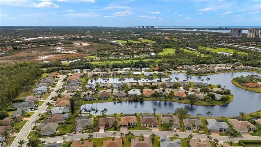 Bird's eye view of the home and surrounding area.