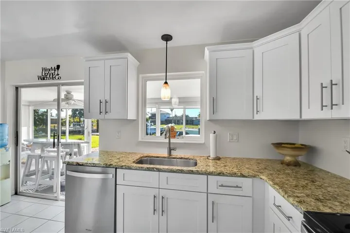 Waterviews; open to family room.