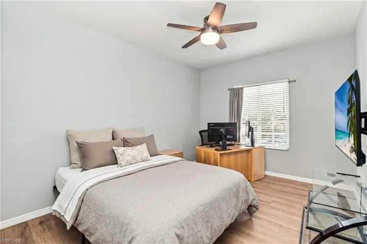 Bedding is virtually staged.