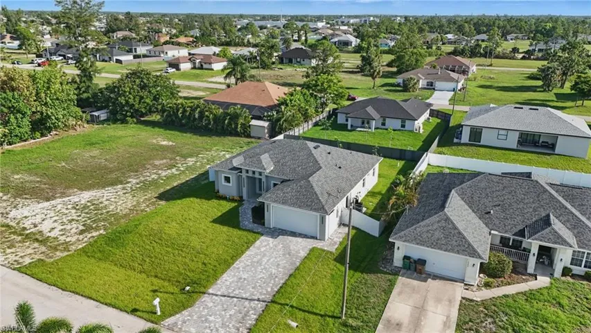 Aerial perspective of suburban area