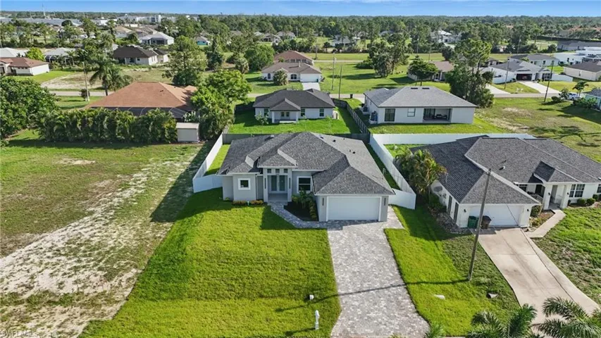 Aerial view of residential area