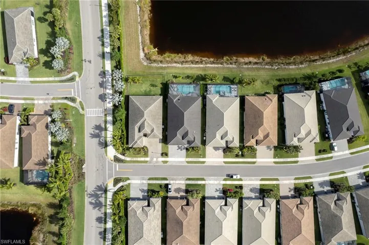Drone / aerial view with a residential view