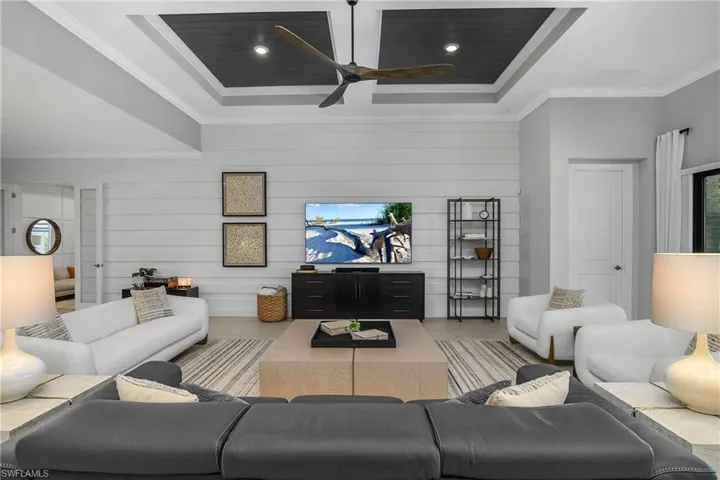 Relax and enjoy family gatherings in the great room, note the wood detail throughout.