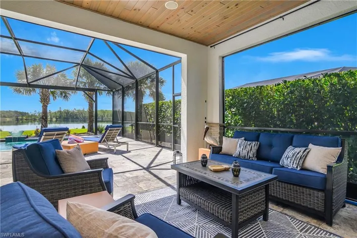 Lanai is spacious providing plenty of space for dining or relaxing.