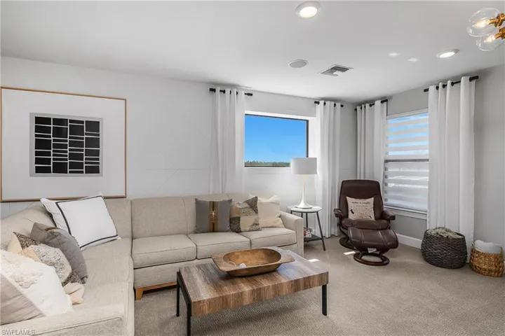Views from the loft are stunning, overlooking Indigo Lake.