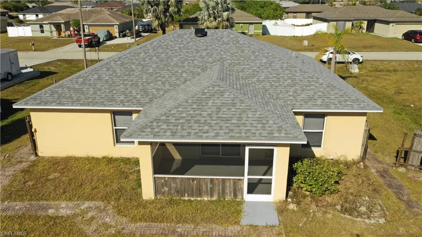 Aerial perspective of suburban area